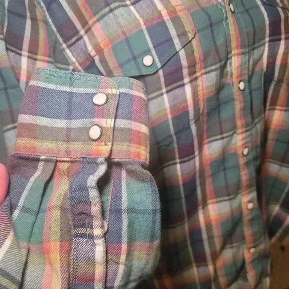 Vintage Lucky brand classic fit pear snap button down 100% cotton size small - Picture 3 of 10